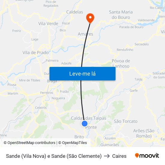 Sande (Vila Nova) e Sande (São Clemente) to Caires map