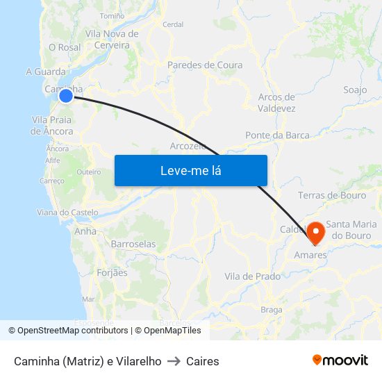 Caminha (Matriz) e Vilarelho to Caires map