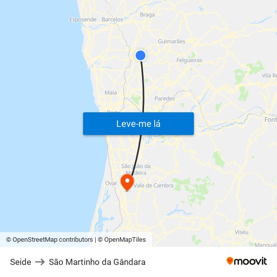 Seide to São Martinho da Gândara map