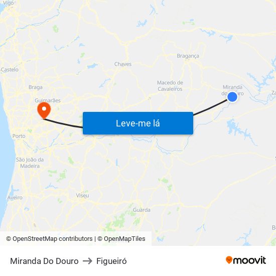 Miranda Do Douro to Figueiró map