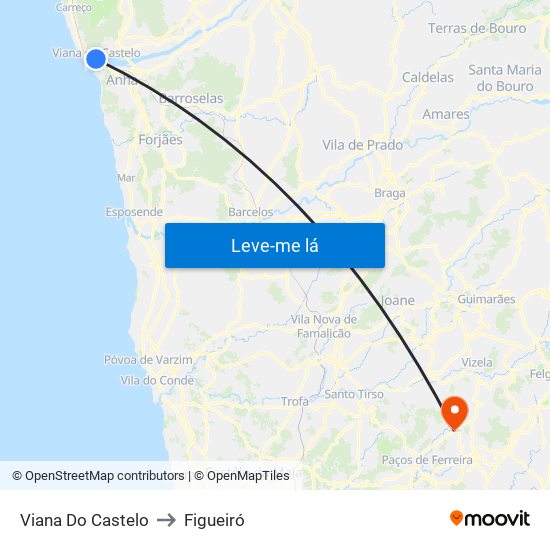 Viana Do Castelo to Figueiró map