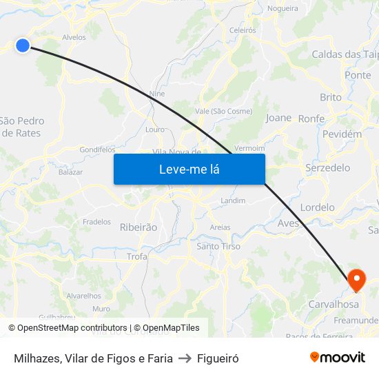 Milhazes, Vilar de Figos e Faria to Figueiró map