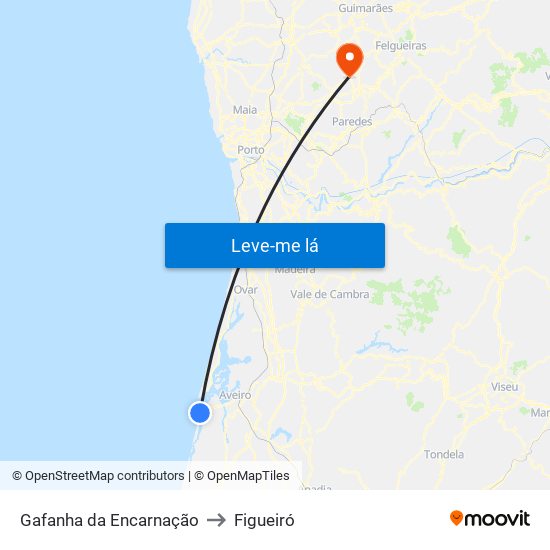 Gafanha da Encarnação to Figueiró map