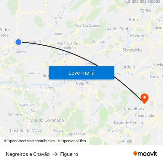 Negreiros e Chavão to Figueiró map