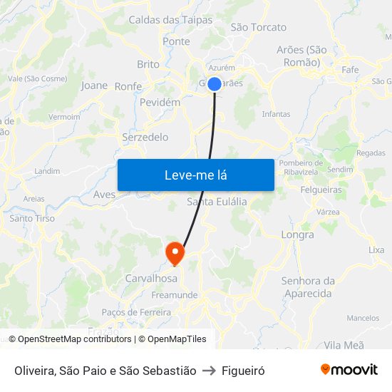 Oliveira, São Paio e São Sebastião to Figueiró map