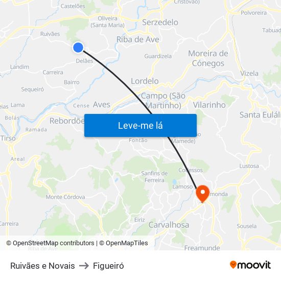 Ruivães e Novais to Figueiró map