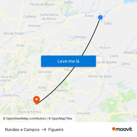 Ruivães e Campos to Figueiró map