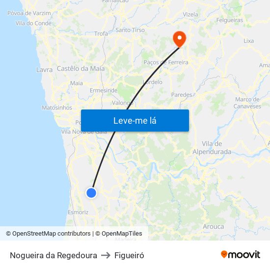 Nogueira da Regedoura to Figueiró map