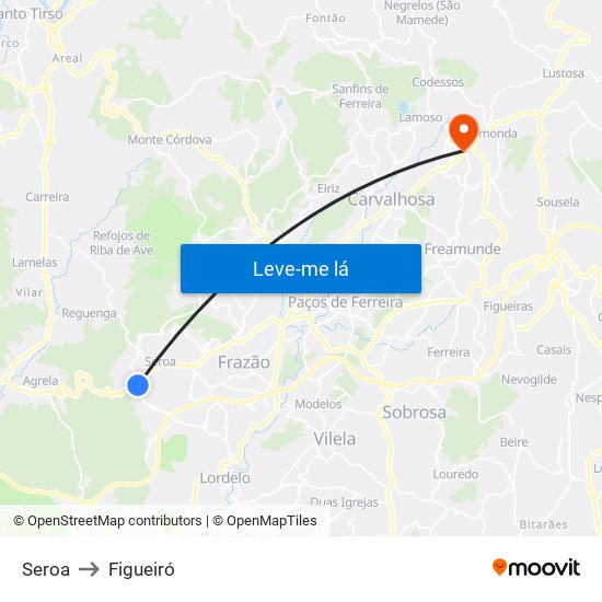 Seroa to Figueiró map