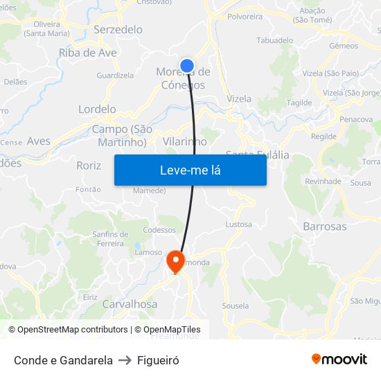 Conde e Gandarela to Figueiró map