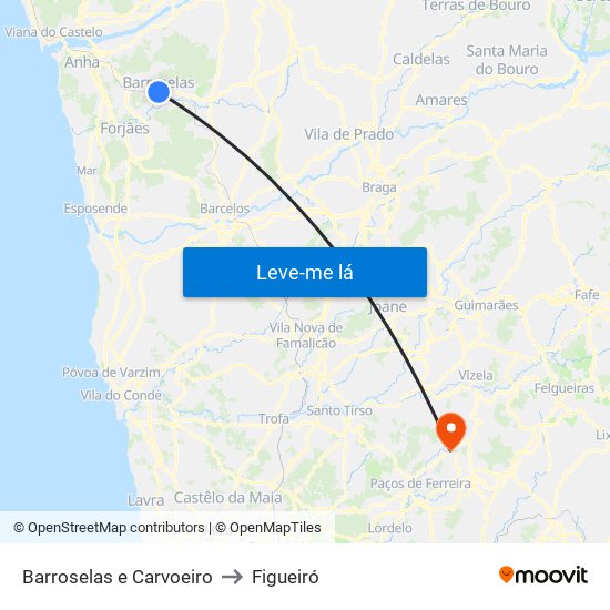 Barroselas e Carvoeiro to Figueiró map