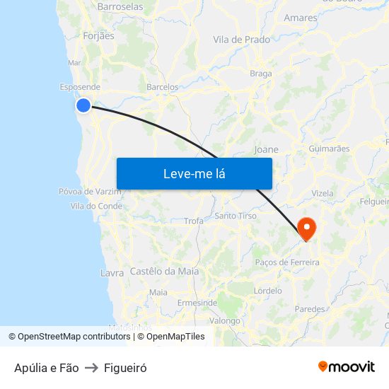 Apúlia e Fão to Figueiró map