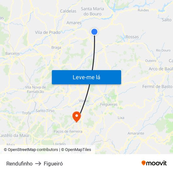 Rendufinho to Figueiró map