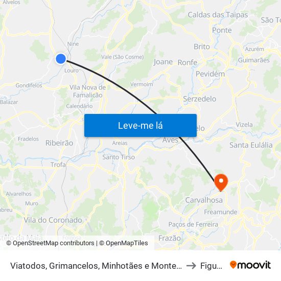 Viatodos, Grimancelos, Minhotães e Monte de Fralães to Figueiró map
