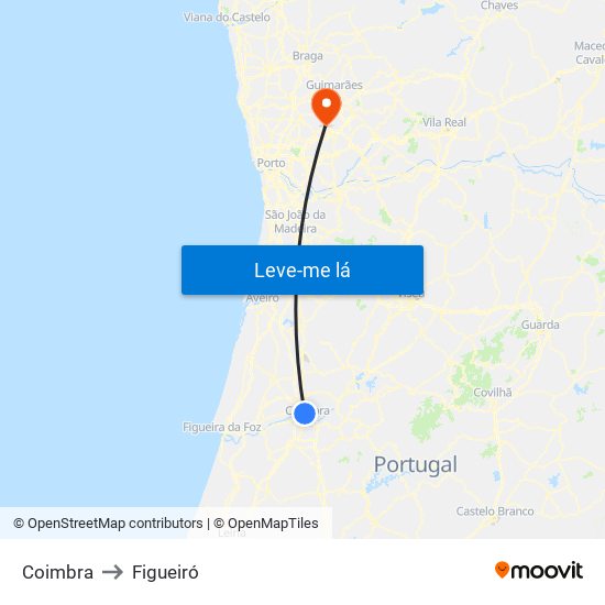 Coimbra to Figueiró map