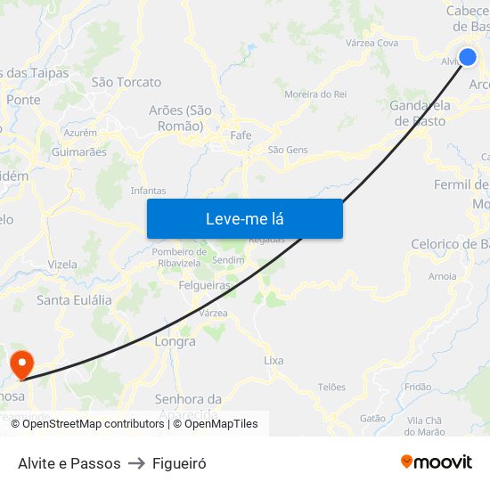 Alvite e Passos to Figueiró map