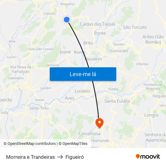 Morreira e Trandeiras to Figueiró map