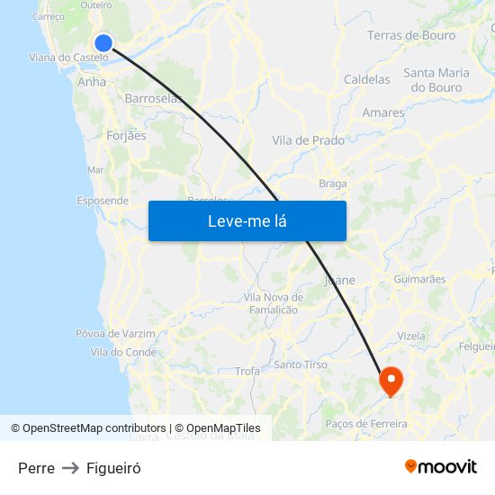 Perre to Figueiró map