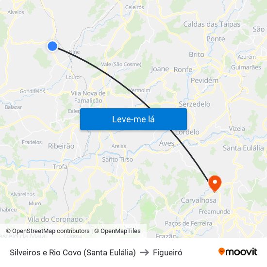 Silveiros e Rio Covo (Santa Eulália) to Figueiró map