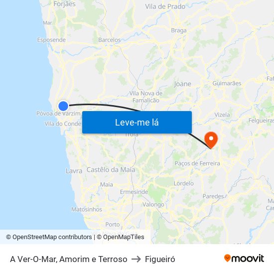 A Ver-O-Mar, Amorim e Terroso to Figueiró map