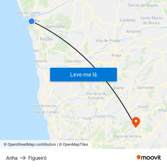 Anha to Figueiró map