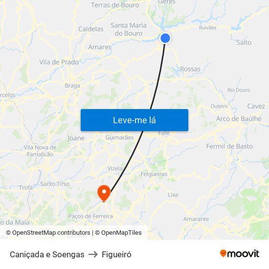 Caniçada e Soengas to Figueiró map