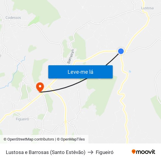 Lustosa e Barrosas (Santo Estêvão) to Figueiró map