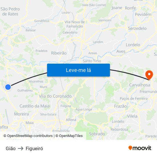 Gião to Figueiró map