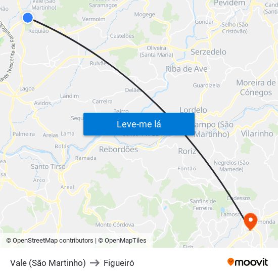 Vale (São Martinho) to Figueiró map