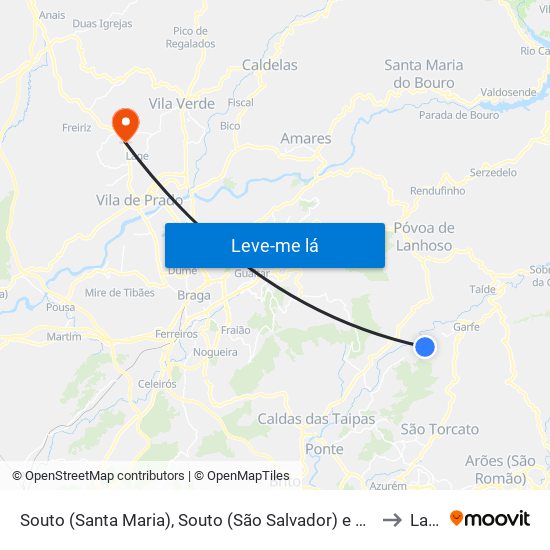 Souto (Santa Maria), Souto (São Salvador) e Gondomar to Lage map