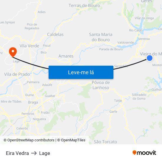 Eira Vedra to Lage map