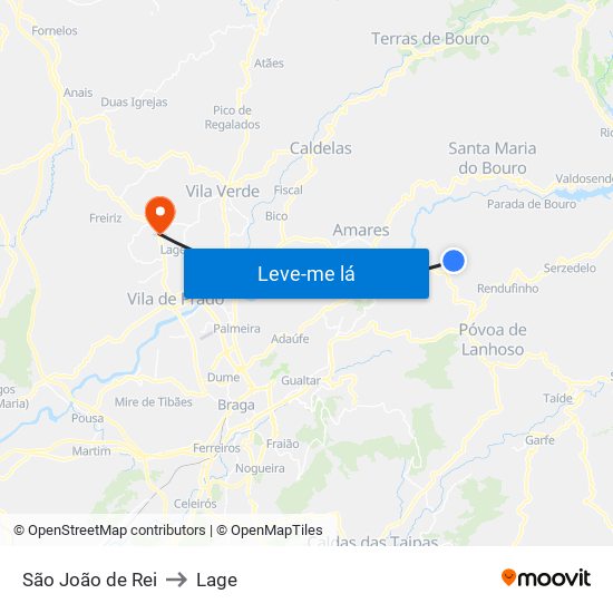 São João de Rei to Lage map