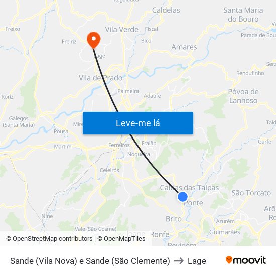 Sande (Vila Nova) e Sande (São Clemente) to Lage map