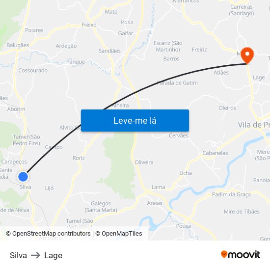 Silva to Lage map