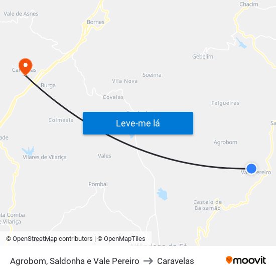 Agrobom, Saldonha e Vale Pereiro to Caravelas map