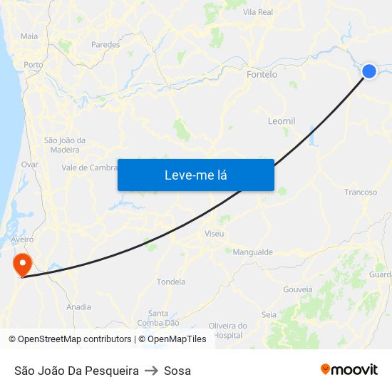 São João Da Pesqueira to Sosa map