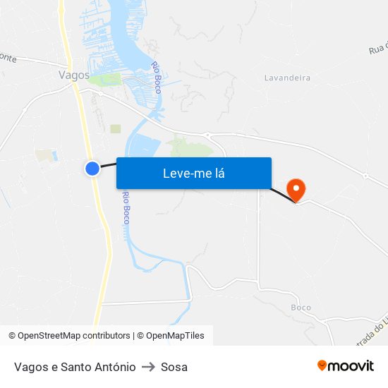 Vagos e Santo António to Sosa map