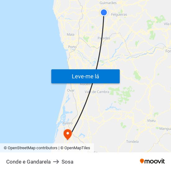 Conde e Gandarela to Sosa map