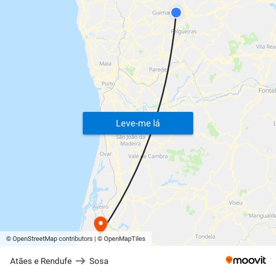 Atães e Rendufe to Sosa map