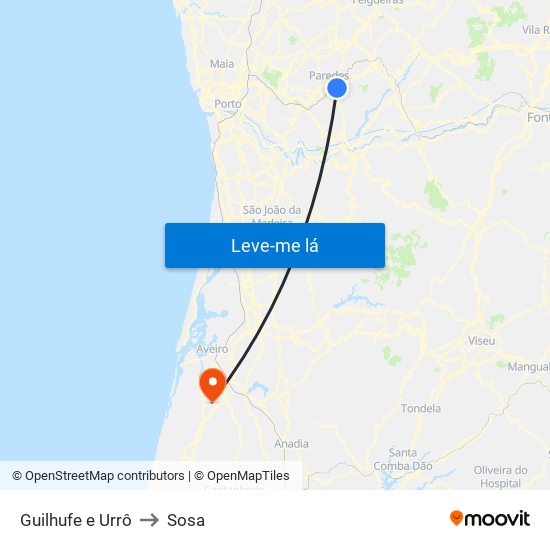 Guilhufe e Urrô to Sosa map