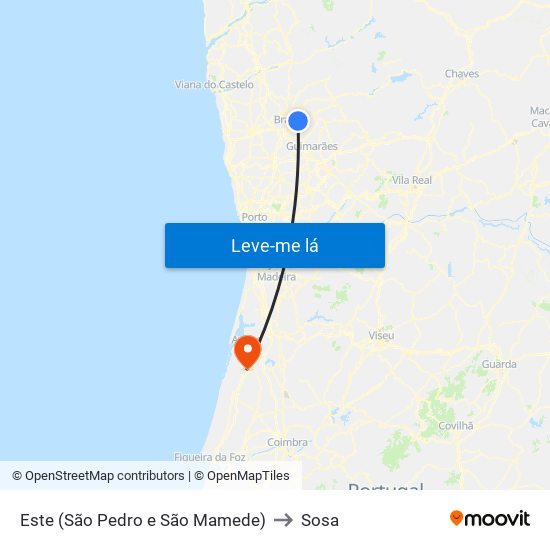 Este (São Pedro e São Mamede) to Sosa map