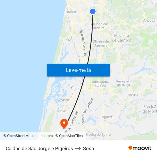 Caldas de São Jorge e Pigeiros to Sosa map