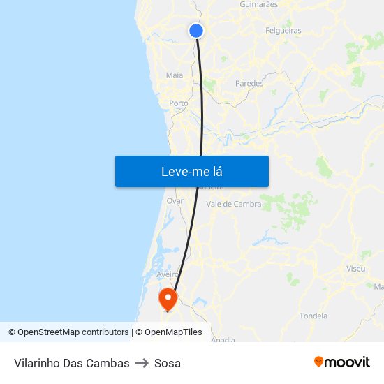 Vilarinho Das Cambas to Sosa map