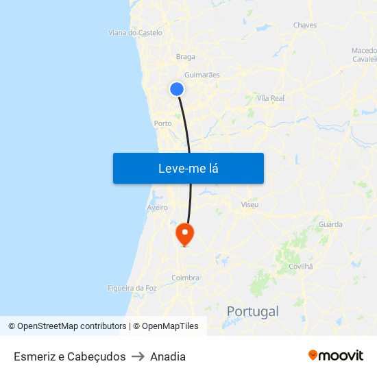 Esmeriz e Cabeçudos to Anadia map