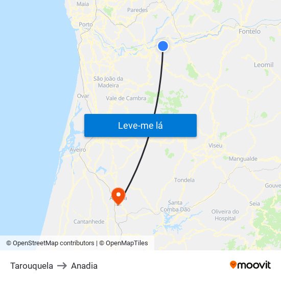 Tarouquela to Anadia map