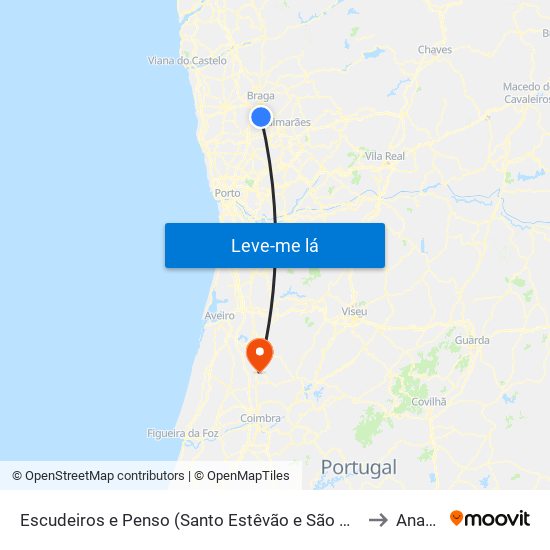 Escudeiros e Penso (Santo Estêvão e São Vicente) to Anadia map