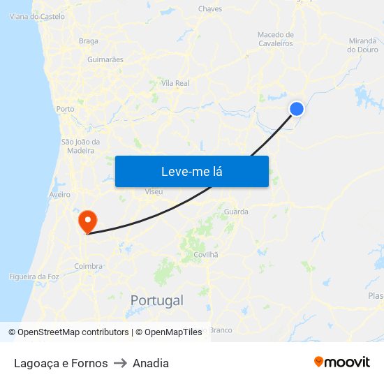 Lagoaça e Fornos to Anadia map