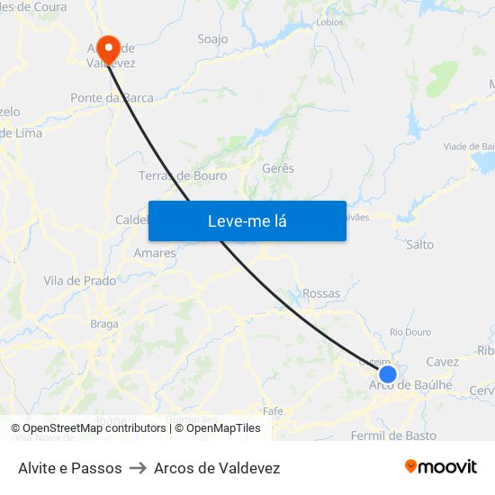 Alvite e Passos to Arcos de Valdevez map