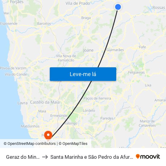 Geraz do Minho to Santa Marinha e São Pedro da Afurada map