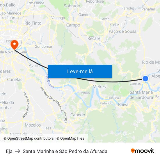 Eja to Santa Marinha e São Pedro da Afurada map
